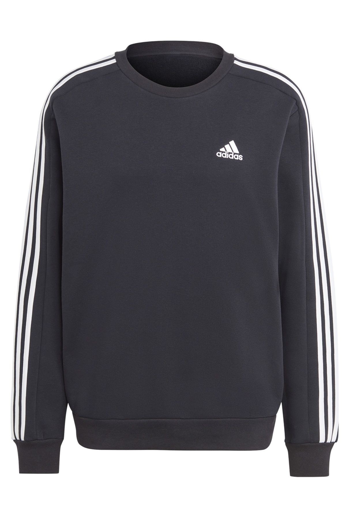 Essentials Fleece 3-Stripes Erkek Günlük Sweatshirt IB4027 Siyah