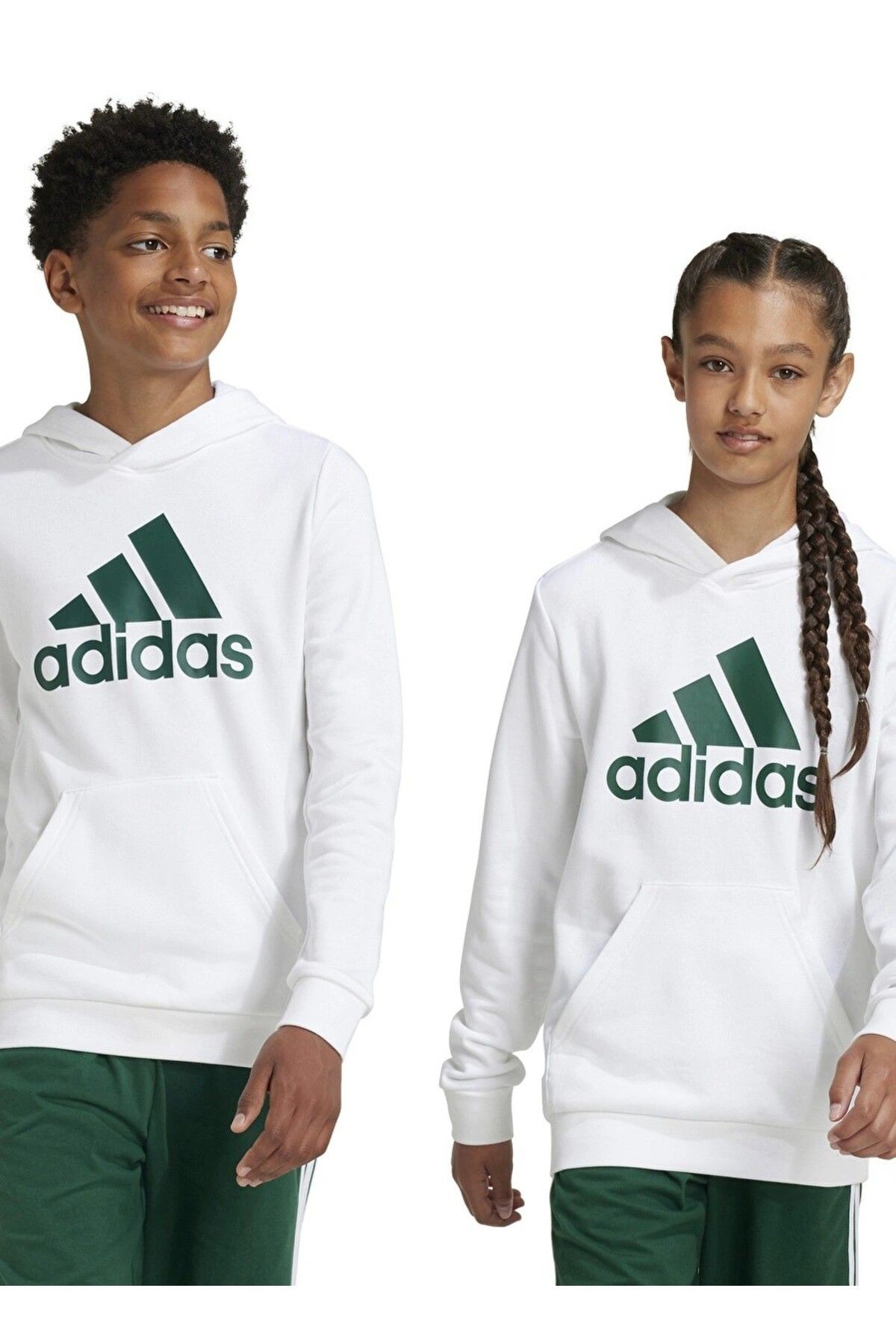  Adidas BL Hoodie Beyaz Çocuk Baskılı Sweatshirt – IV7325