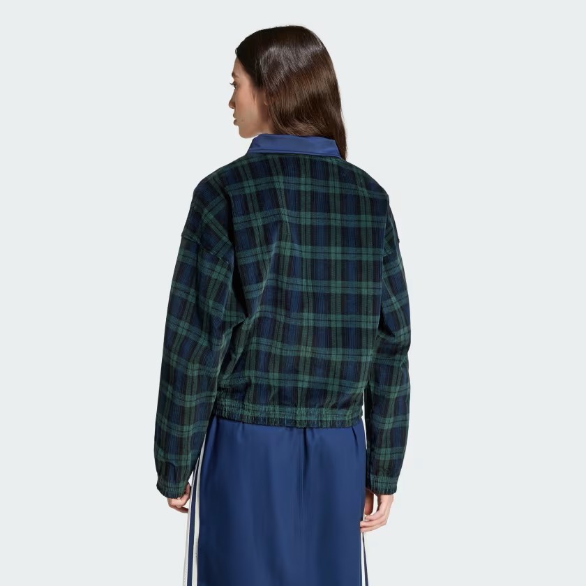 Adidas Corduroy Tartan Kadın Yarım Fermuarlı Sweatshirt IX1054