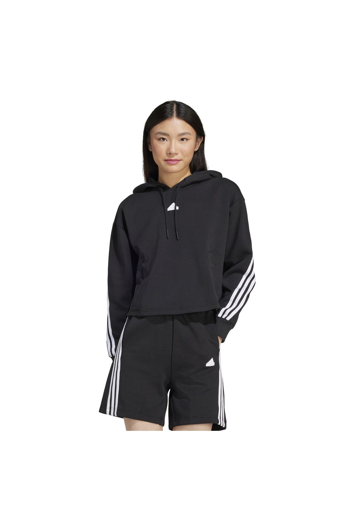 Adidas W FI 3S OH HD Kadın Siyah Sweatshirt - IP1533