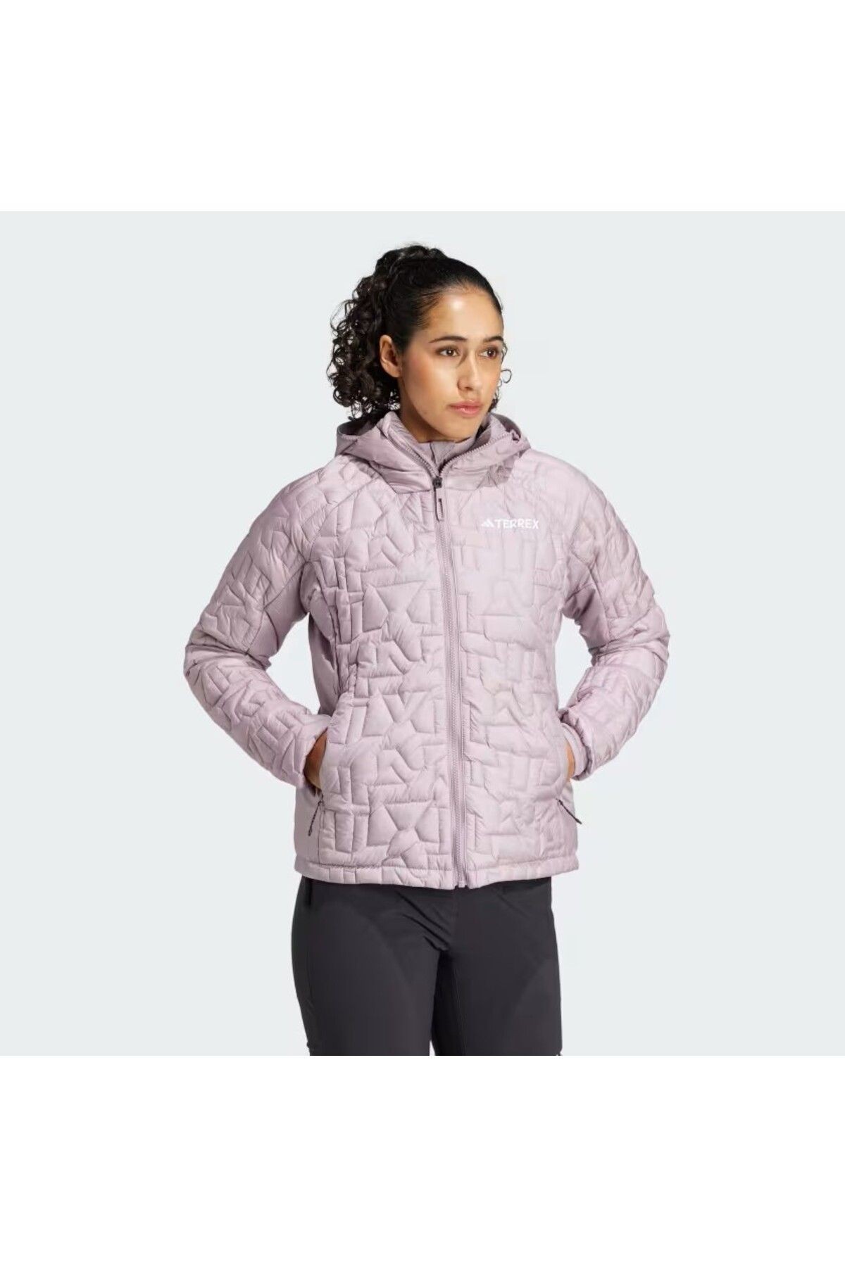 Adidas Terrex Xperior PrimaLoft Loose Fill Insulated Mor Kadın Kapüşonlu Mont IM8191