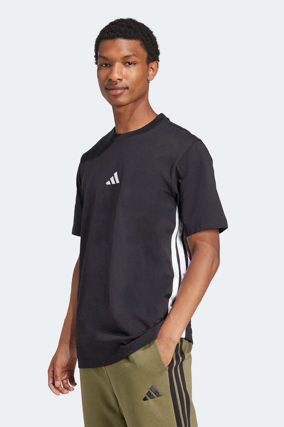 Adidas Ribana Bisiklet Yaka Normal Kesim Siyah Erkek Tişört - JD1906