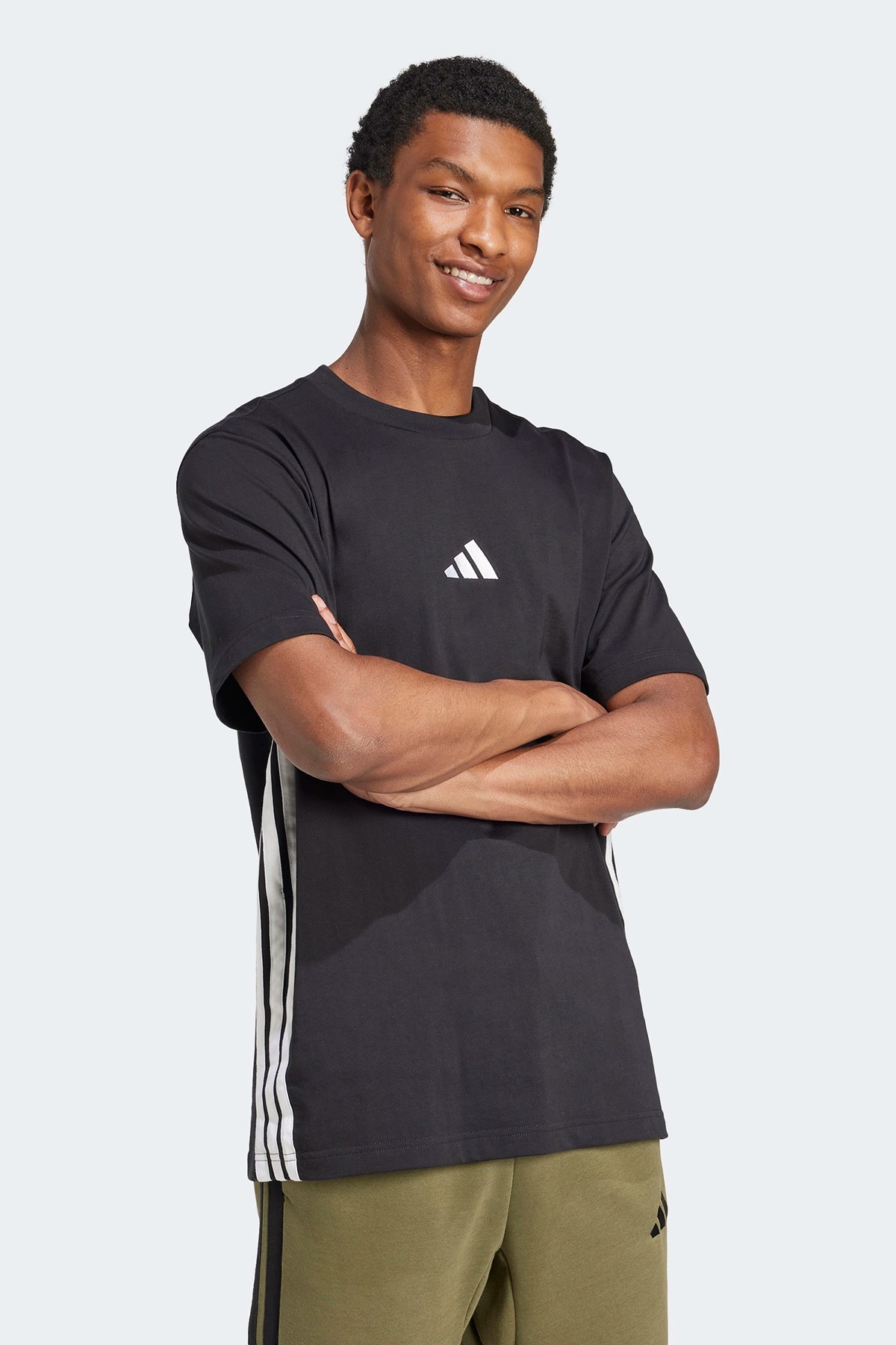 Adidas Ribana Bisiklet Yaka Normal Kesim Siyah Erkek Tişört - JD1906