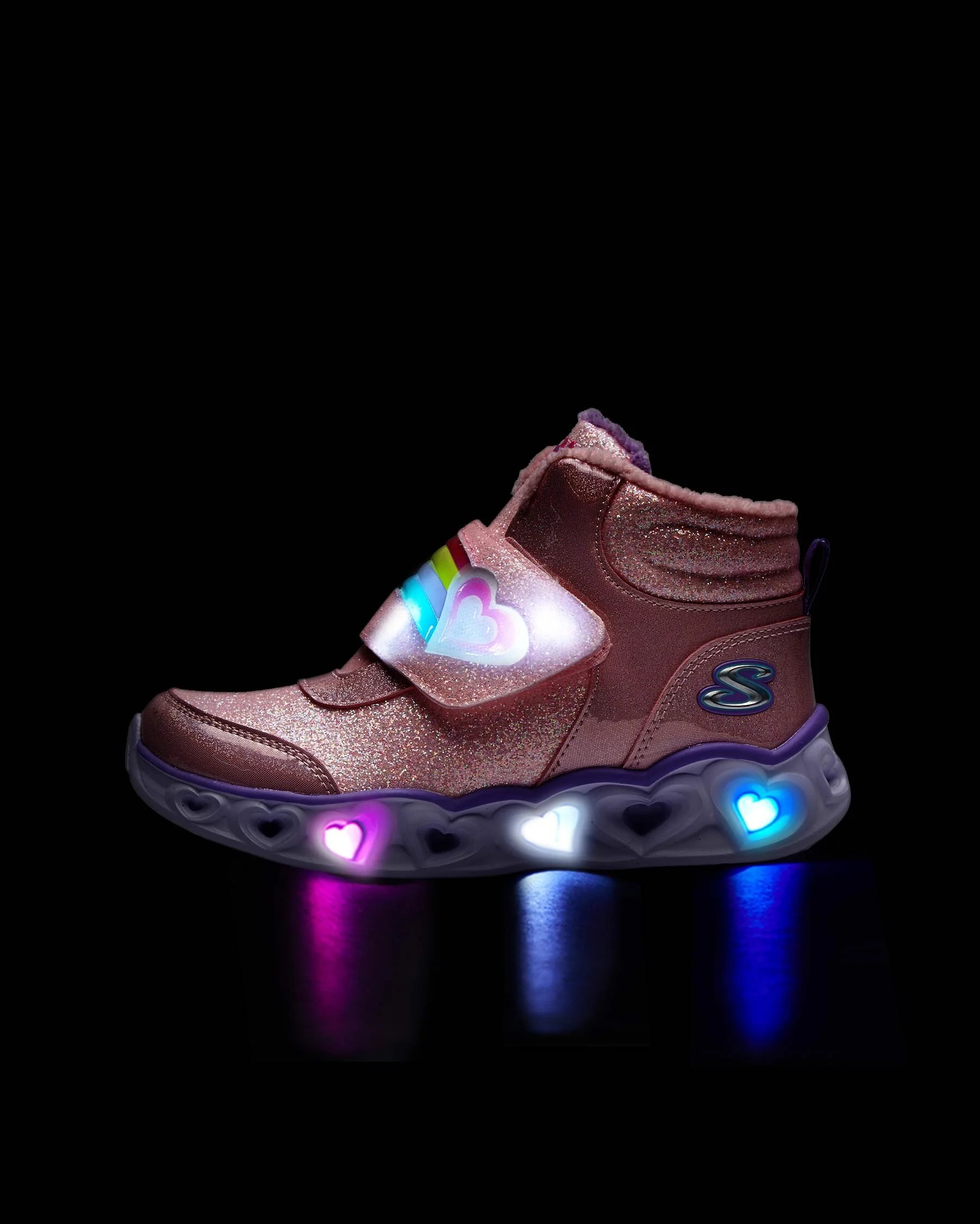 Skechers Heart Lights Brilliant Rainbo Kız Çocuk Pembe Işıklı Bot 302669L PKLV