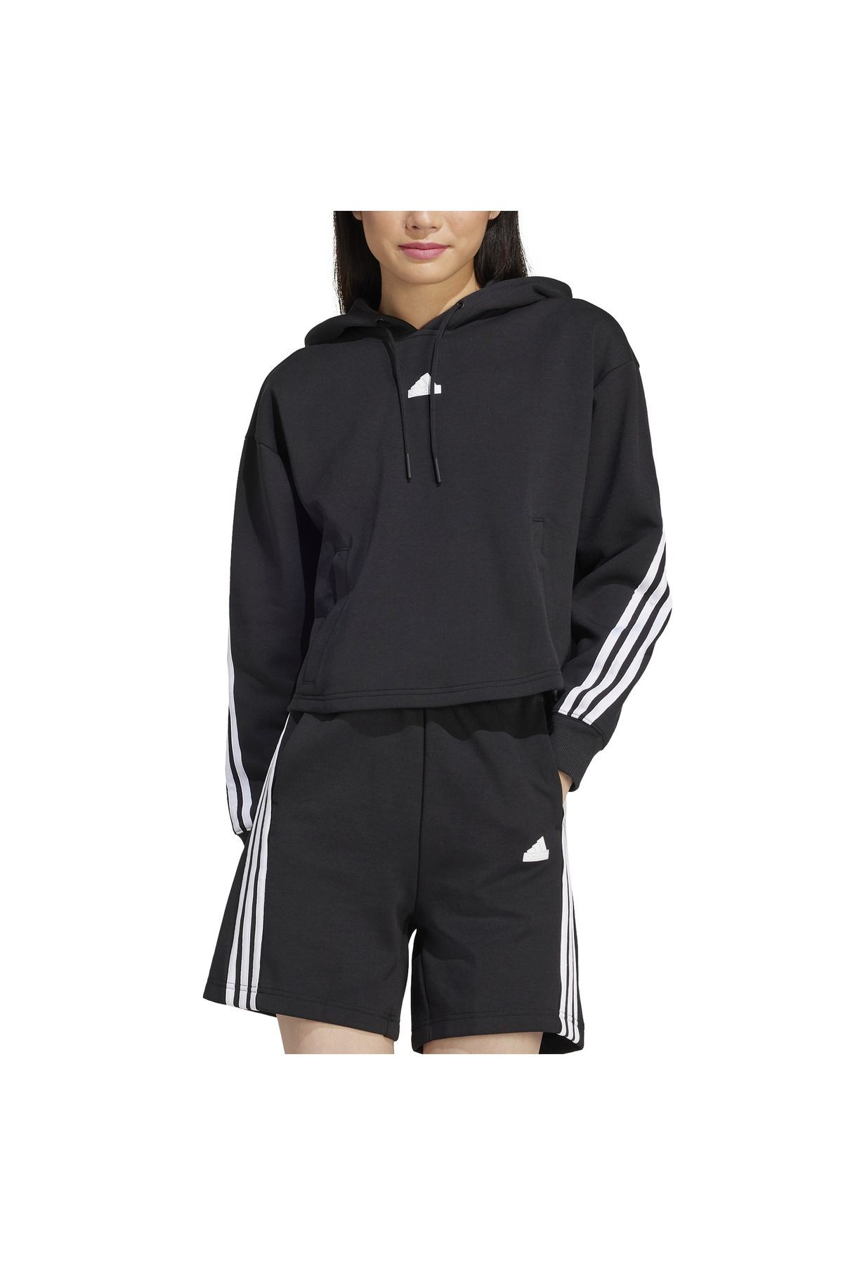 Adidas W FI 3S OH HD Kadın Siyah Sweatshirt - IP1533