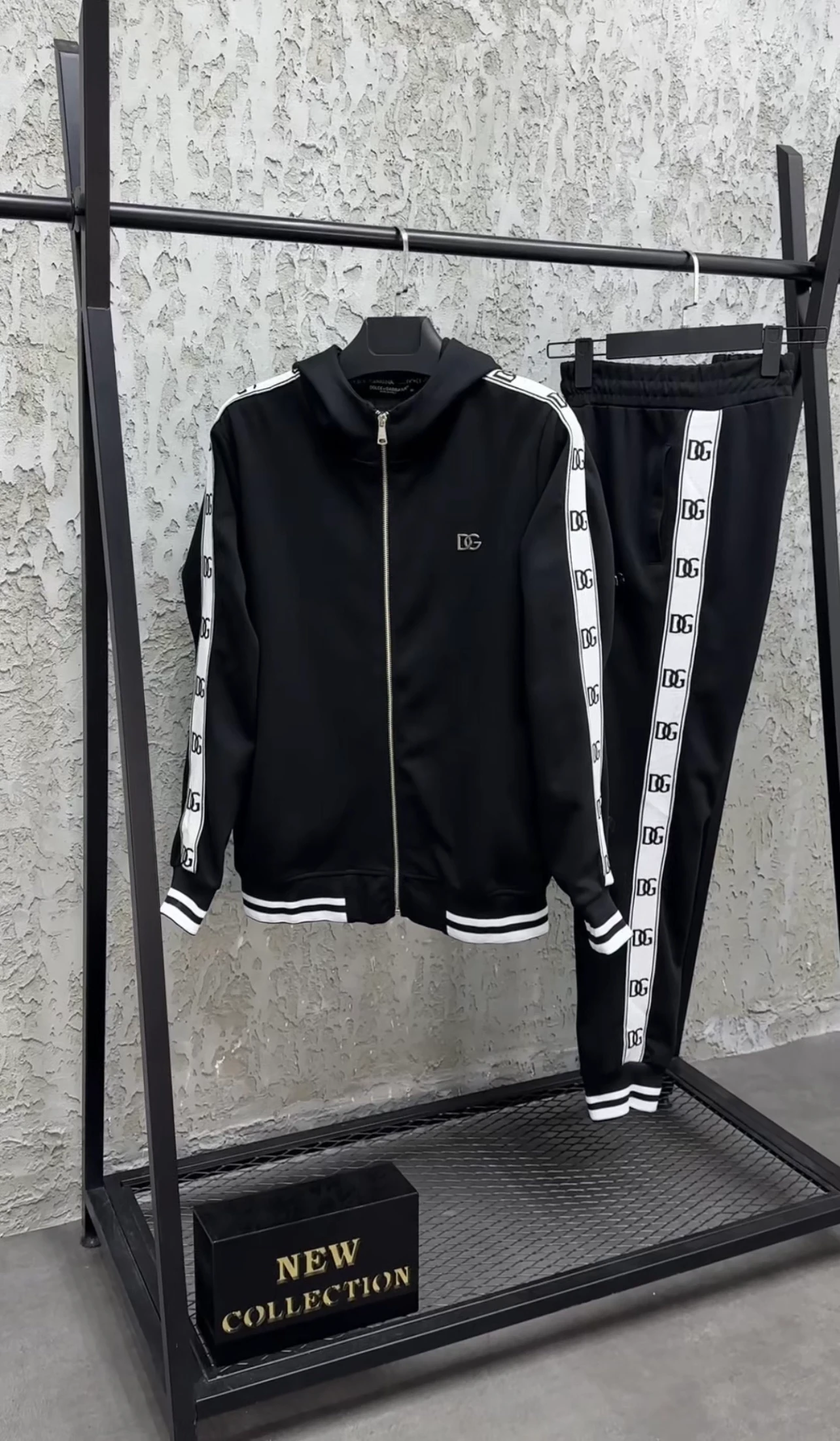 DG Şeritli Eşofman Takım Siyah 