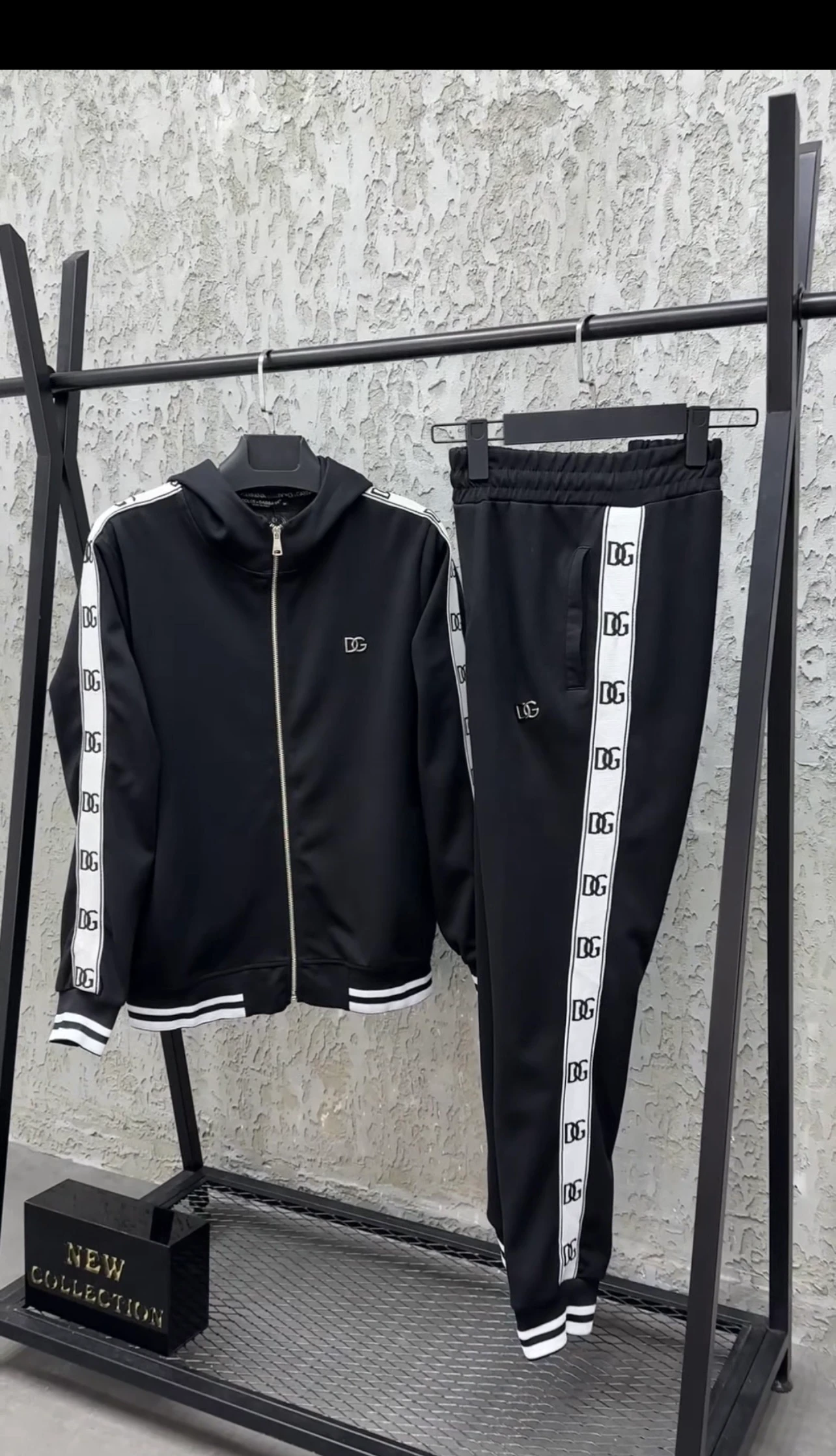 DG Şeritli Eşofman Takım Siyah 