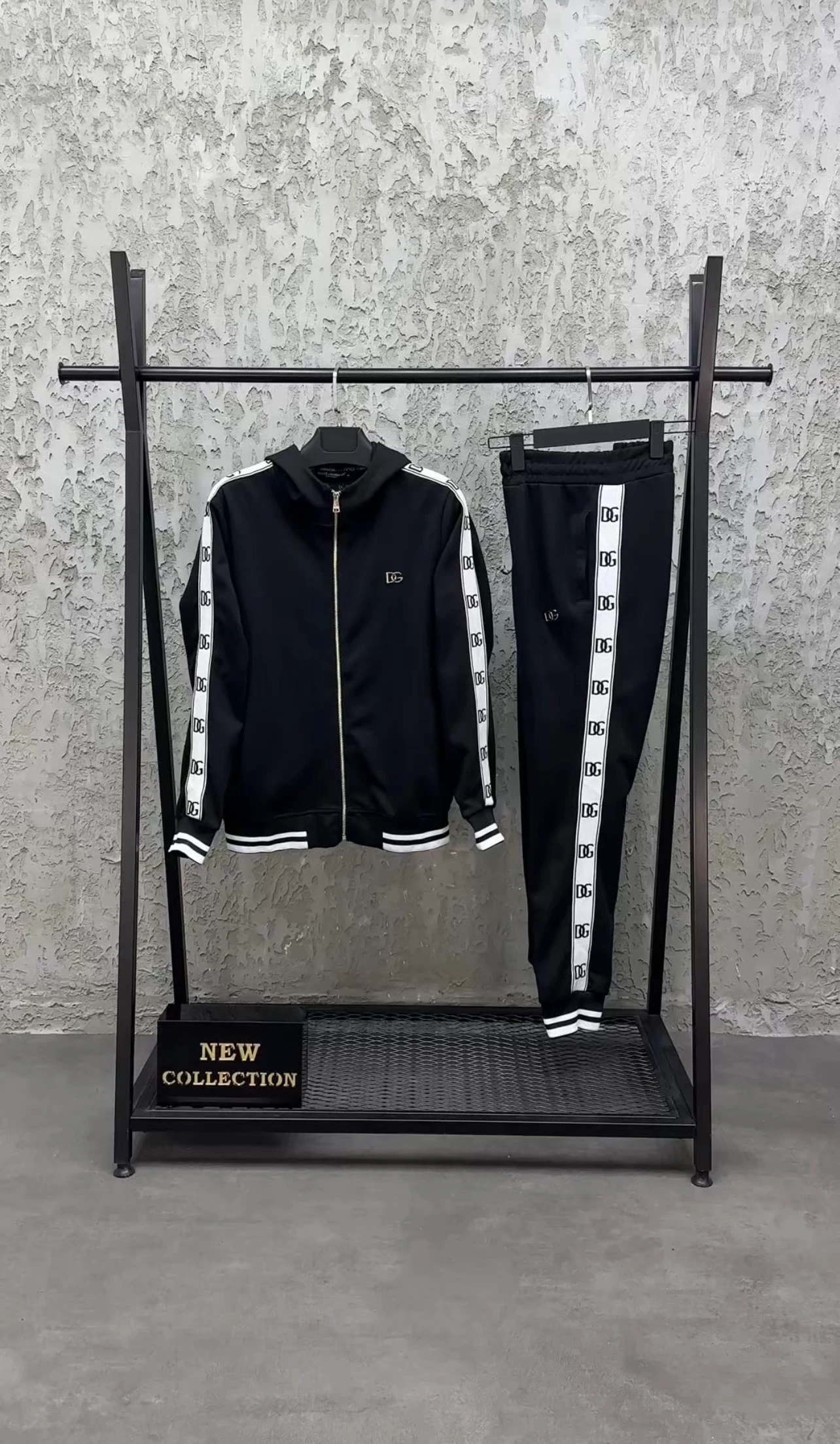 DG Şeritli Eşofman Takım Siyah 