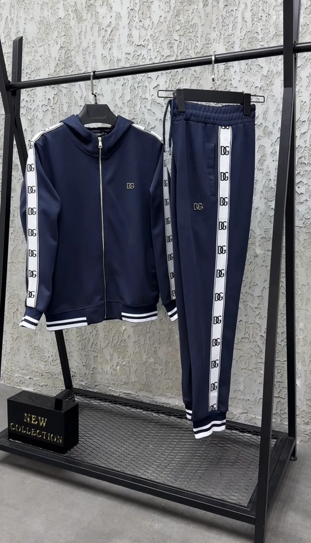 DG Şeritli Eşofman Takım Lacivert 