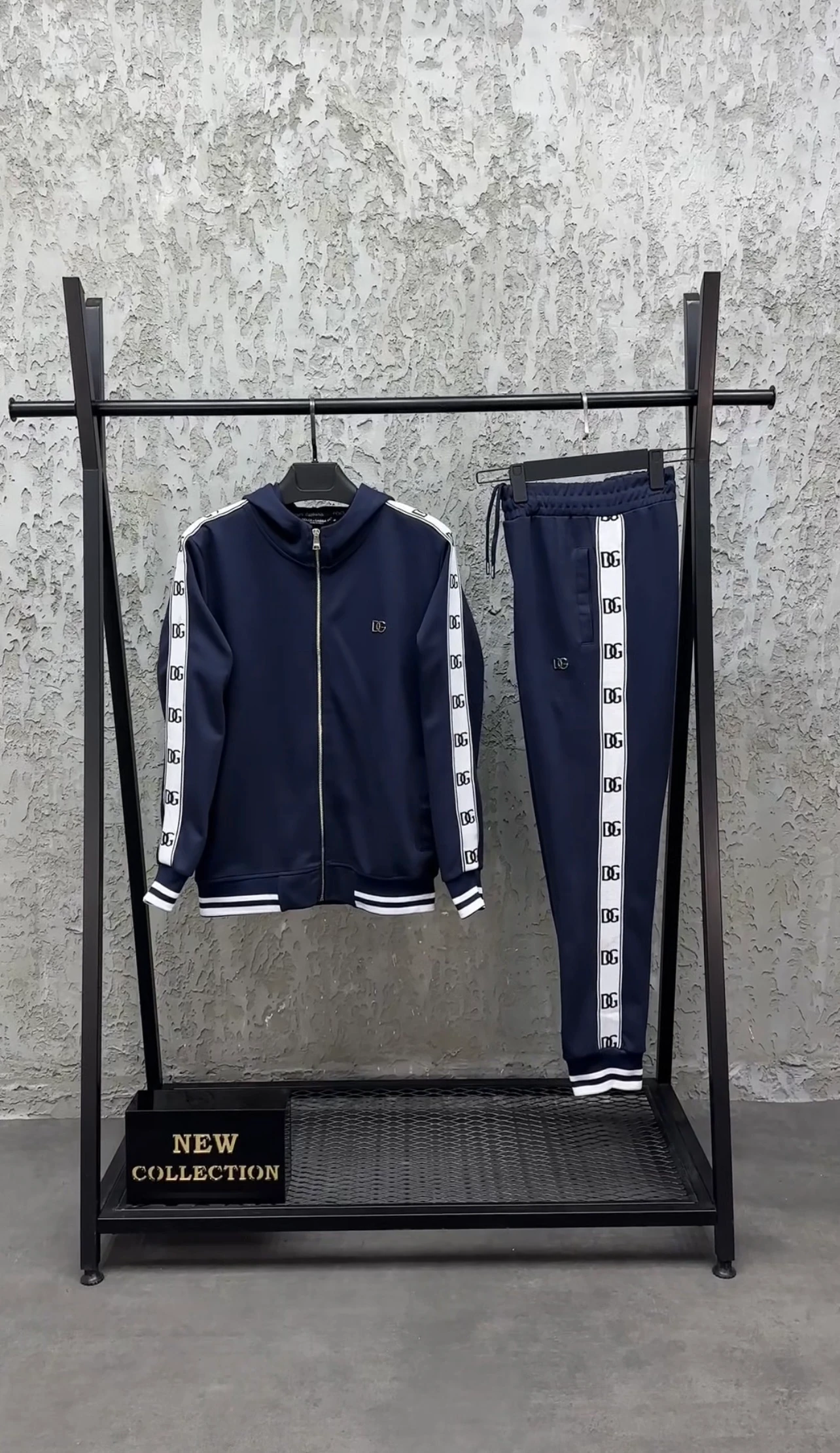 DG Şeritli Eşofman Takım Lacivert 