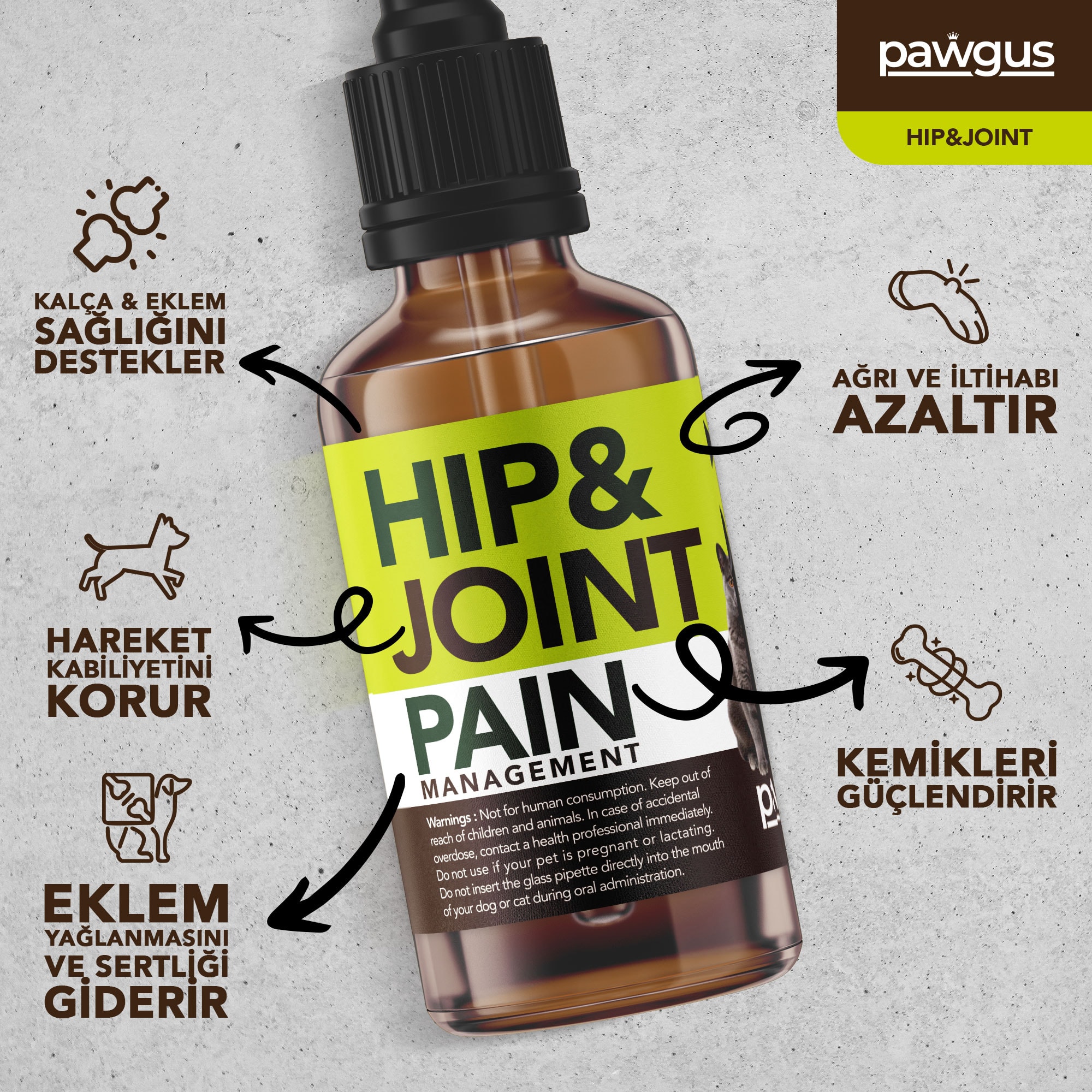 Hip & Joint - Kedi ve Köpek Kalça ve Eklem Sağlığı Desteği - Ağrı Yönetimi - Sağlıklı Yaşlanma
