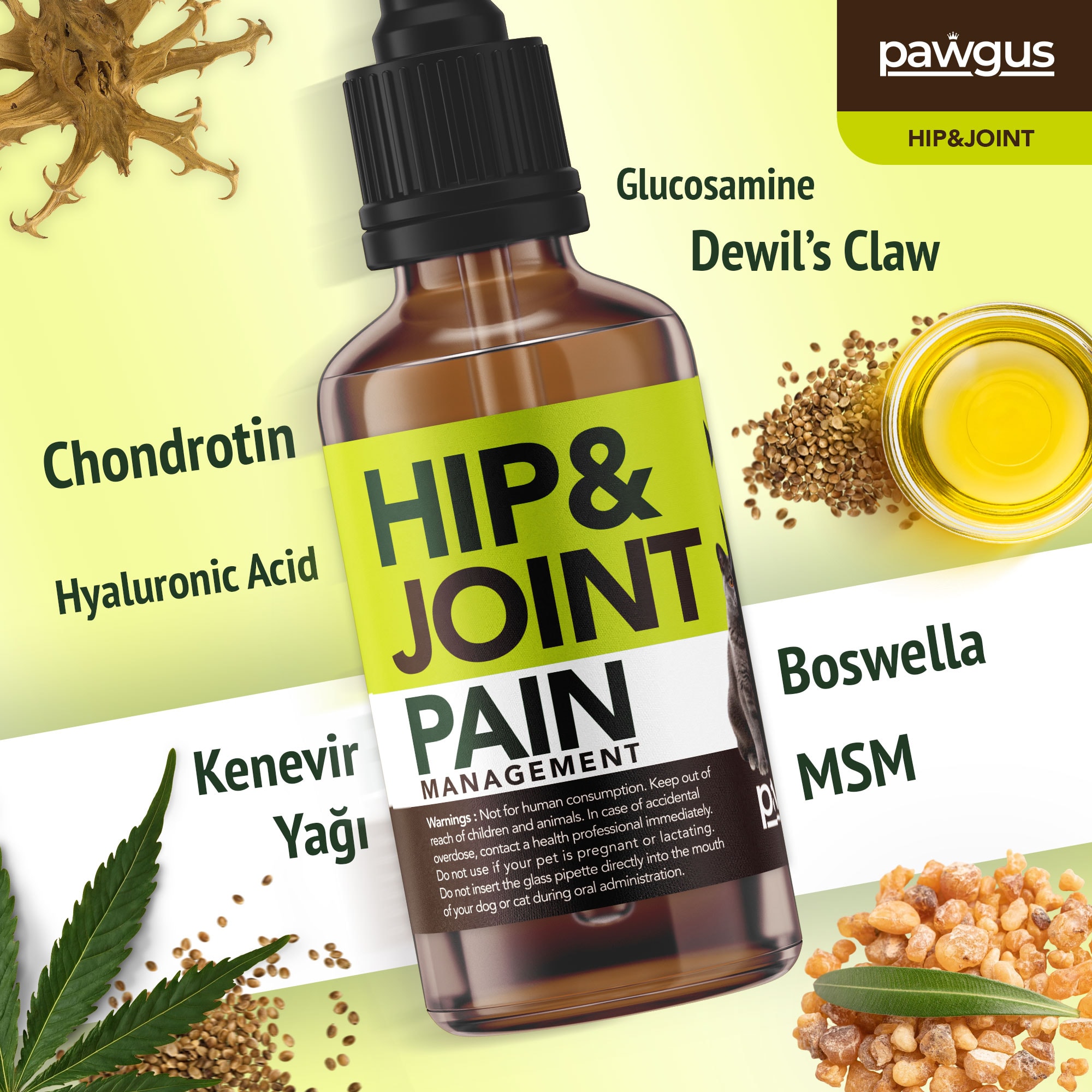 Hip & Joint - Kedi ve Köpek Kalça ve Eklem Sağlığı Desteği - Ağrı Yönetimi - Sağlıklı Yaşlanma