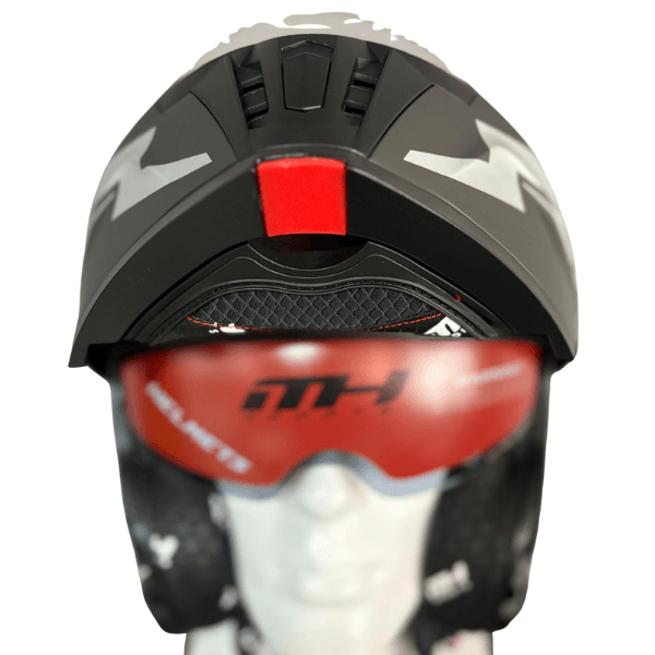 MH Sports Çene Açılır Siyah Beyaz Model 1 Kask XXL Beden