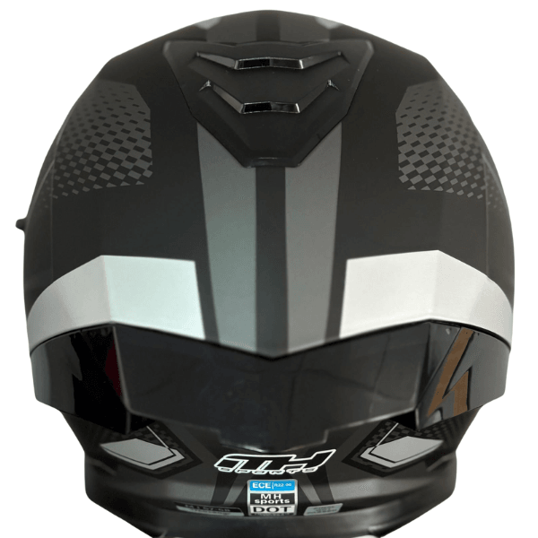 MH Sports Çene Açılır Siyah Beyaz Model 1 Kask XXL Beden