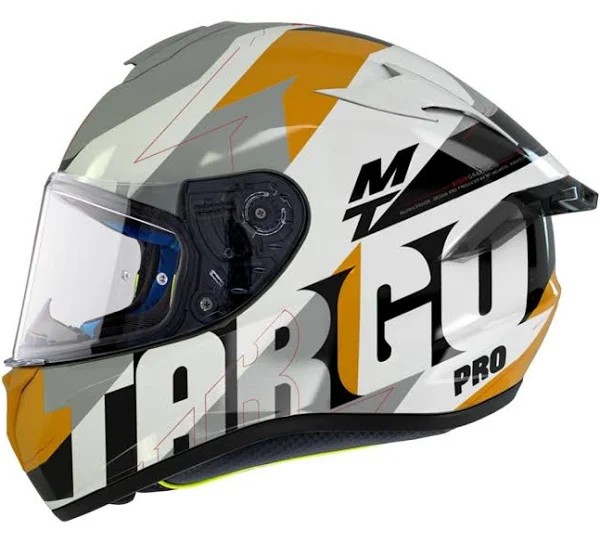 MTHELMETS Targo Pro Biger A3 Gloss Pearl Sarı Kask L Beden