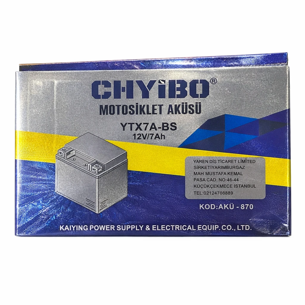 Chyibo YTX7A-BS 12V 7AH Scooter Motosiklet Aküsü [150*87*94