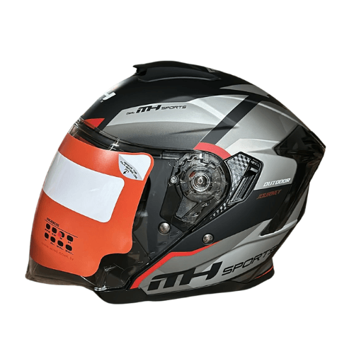 MT Helmets L Beden Yarım Kırmızı Gri Kask