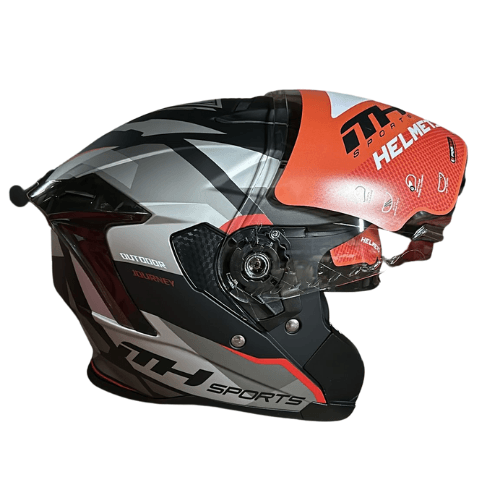 MT Helmets L Beden Yarım Kırmızı Gri Kask