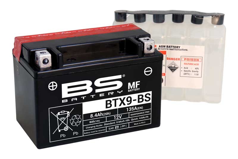 Motosiklet Aküsü Sulu BTX9-BS 12 Volt 8.4 Amper