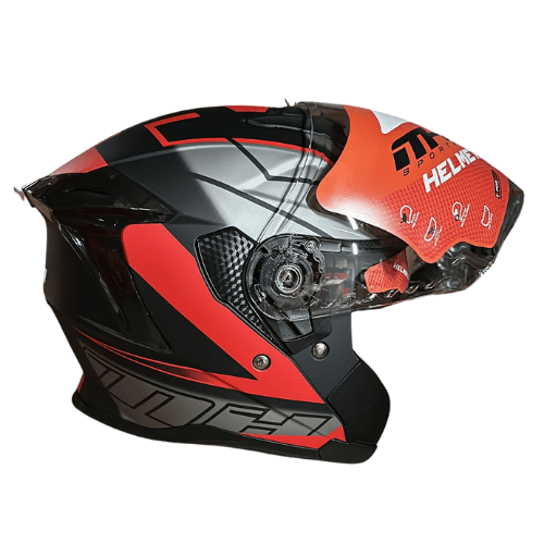 MT Helmets S Beden Yarım Mat Siyah Kırmızı Gri Kask