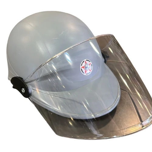 Motosiklet Baret Kaskı Jokey Kask Yarım Açık Camlı Mat Gri