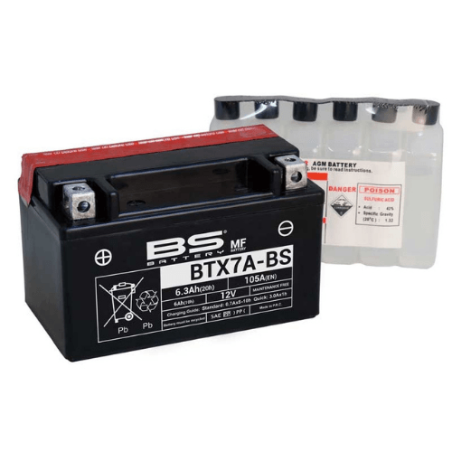 SYM Fiddle 2 - Jet 14 - Orbit 2 - Symphony 125 BTX7A-BS 12 Volt 6 Amper BS Akü
