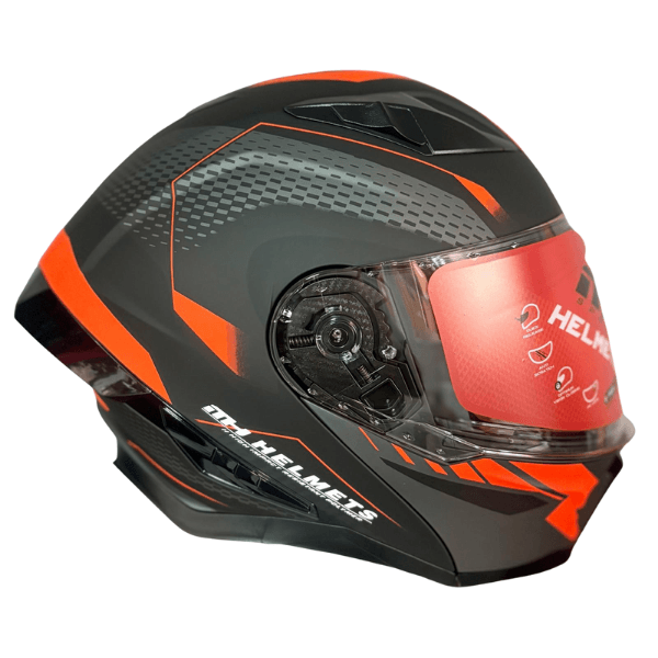 MH Sports Çene Açılır Gri Turuncu Kask M Beden