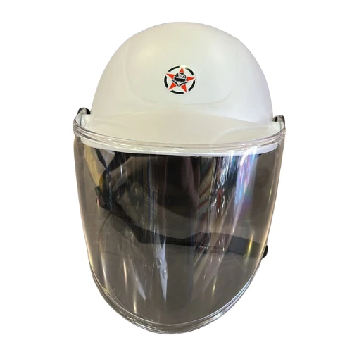 Motosiklet Baret Kaskı Jokey Kask Yarım Açık Camlı Mat Beyaz