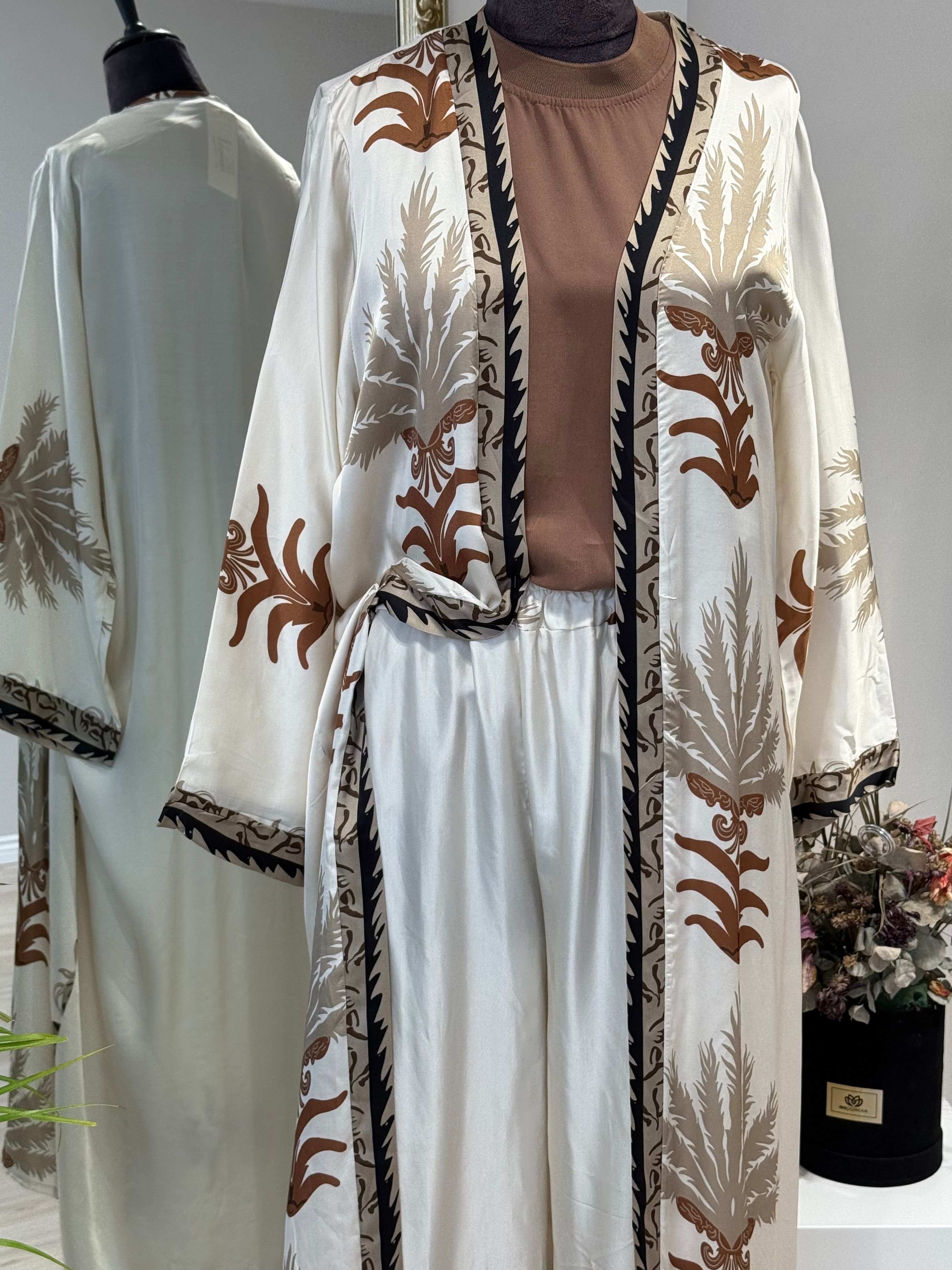 Özel İthal Tasarım Kimonolu Saten Takım 