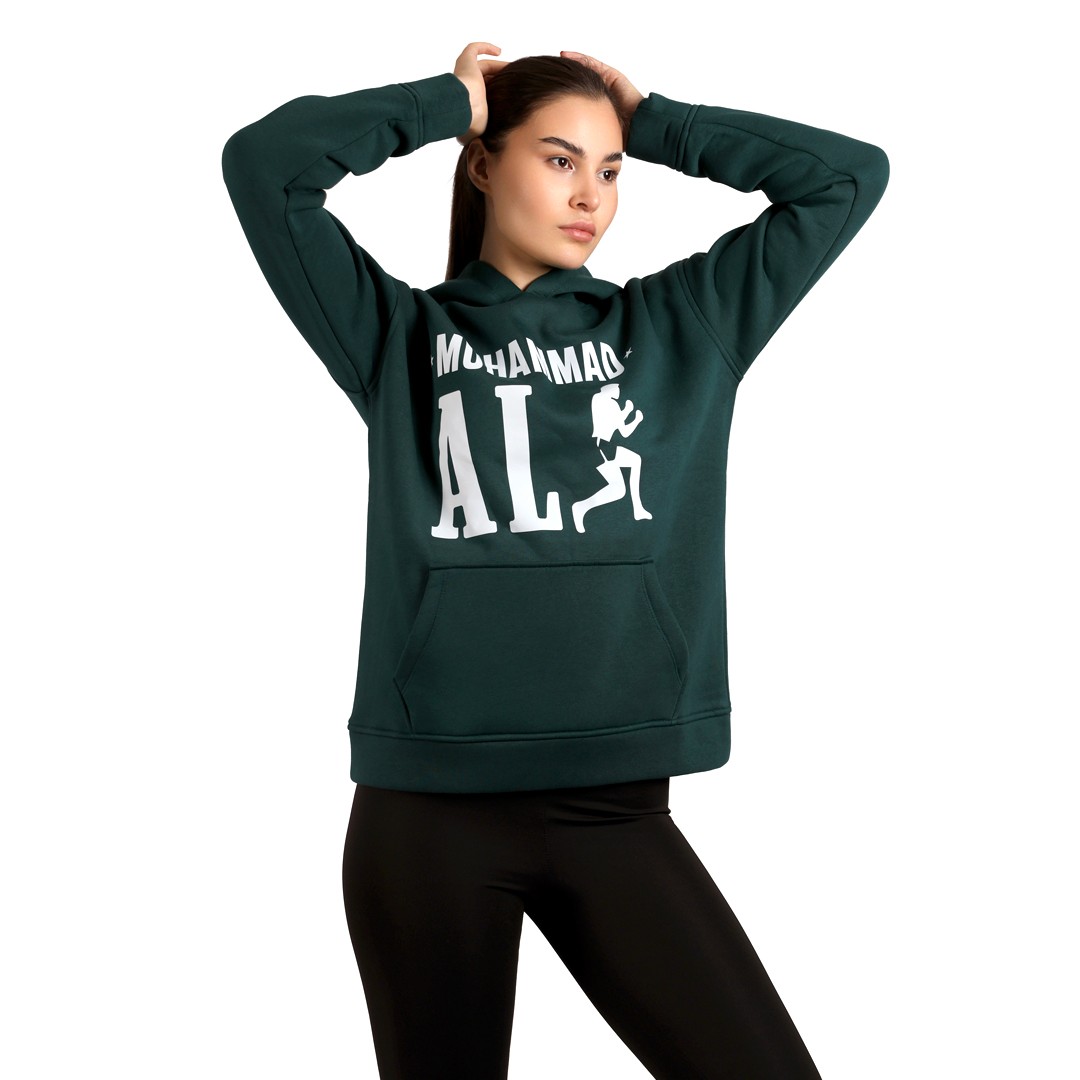 Muhammad Ali Baskılı Kapüşonlu Sweatshirt