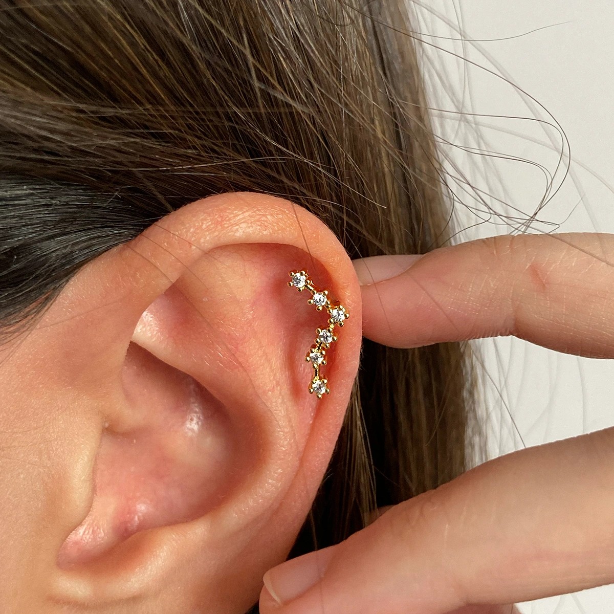 Zirkon Taşlı Takım Yıldızı Çelik Piercing