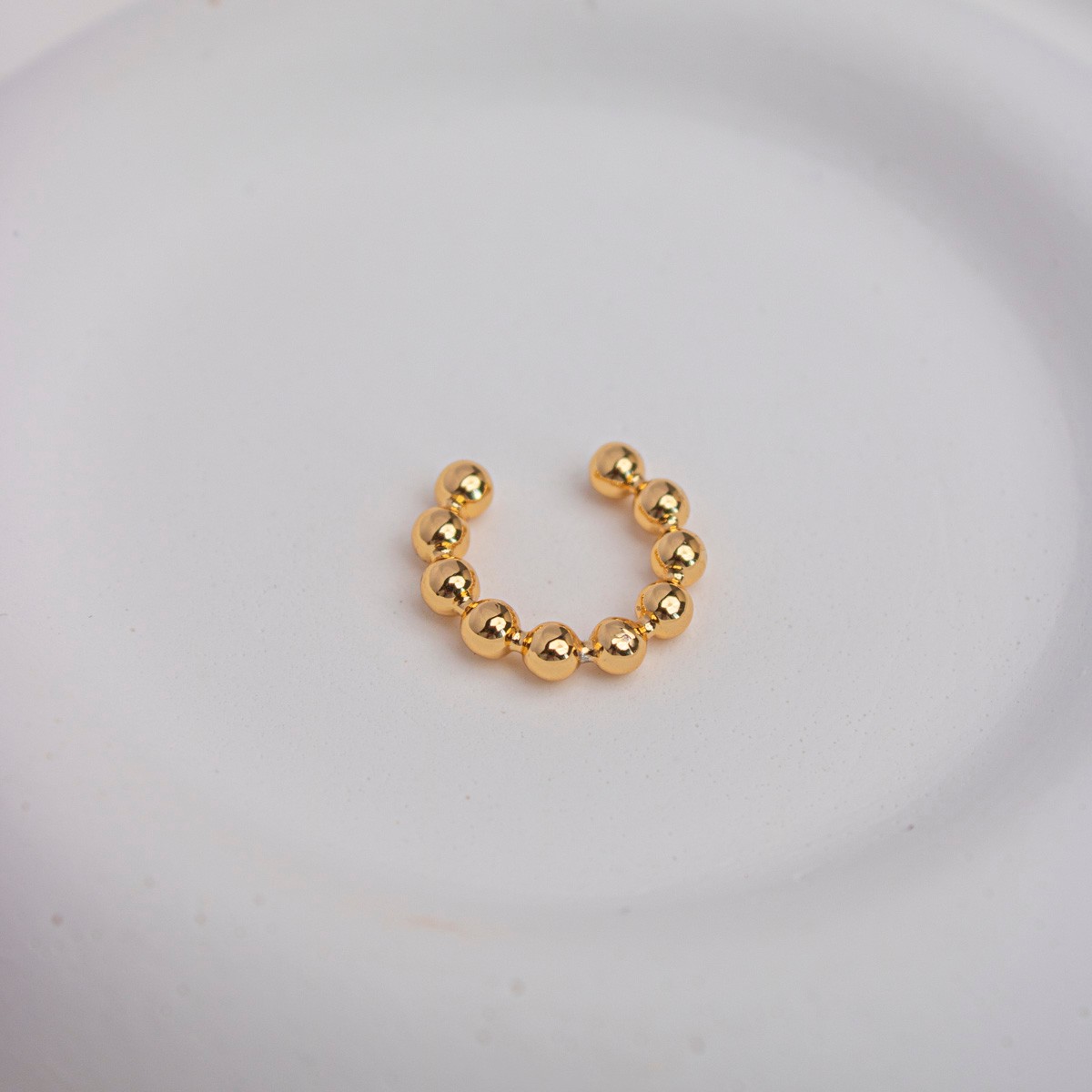 Mini Top Detaylı Çelik Earcuff