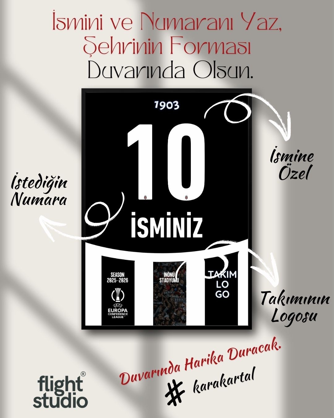 Kara Kartal / Kişiselleştirilebilir Poster Forma