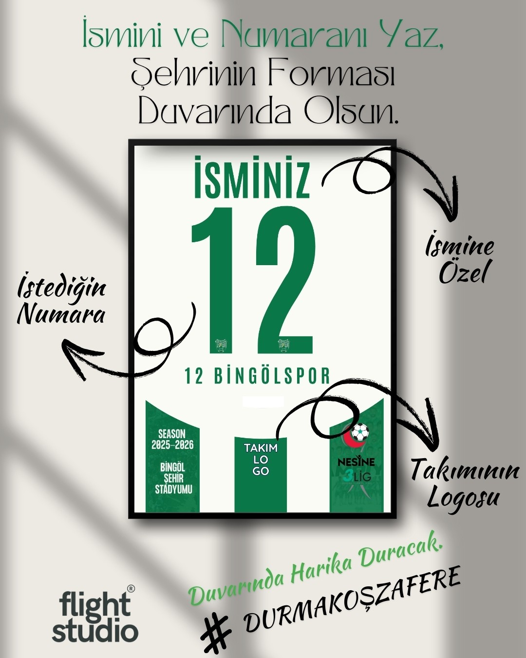 Taraftara Özel / Kişiselleştirilebilir Poster Forma