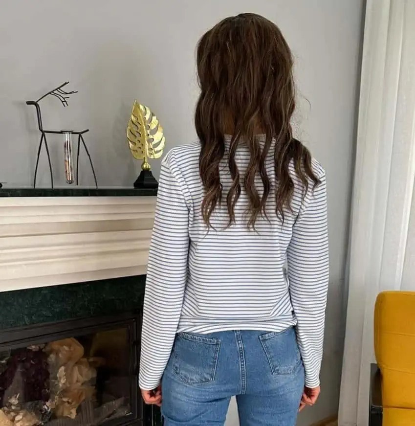 MAVİ ÇİZGİLİ İNCE SWEATSHIRT