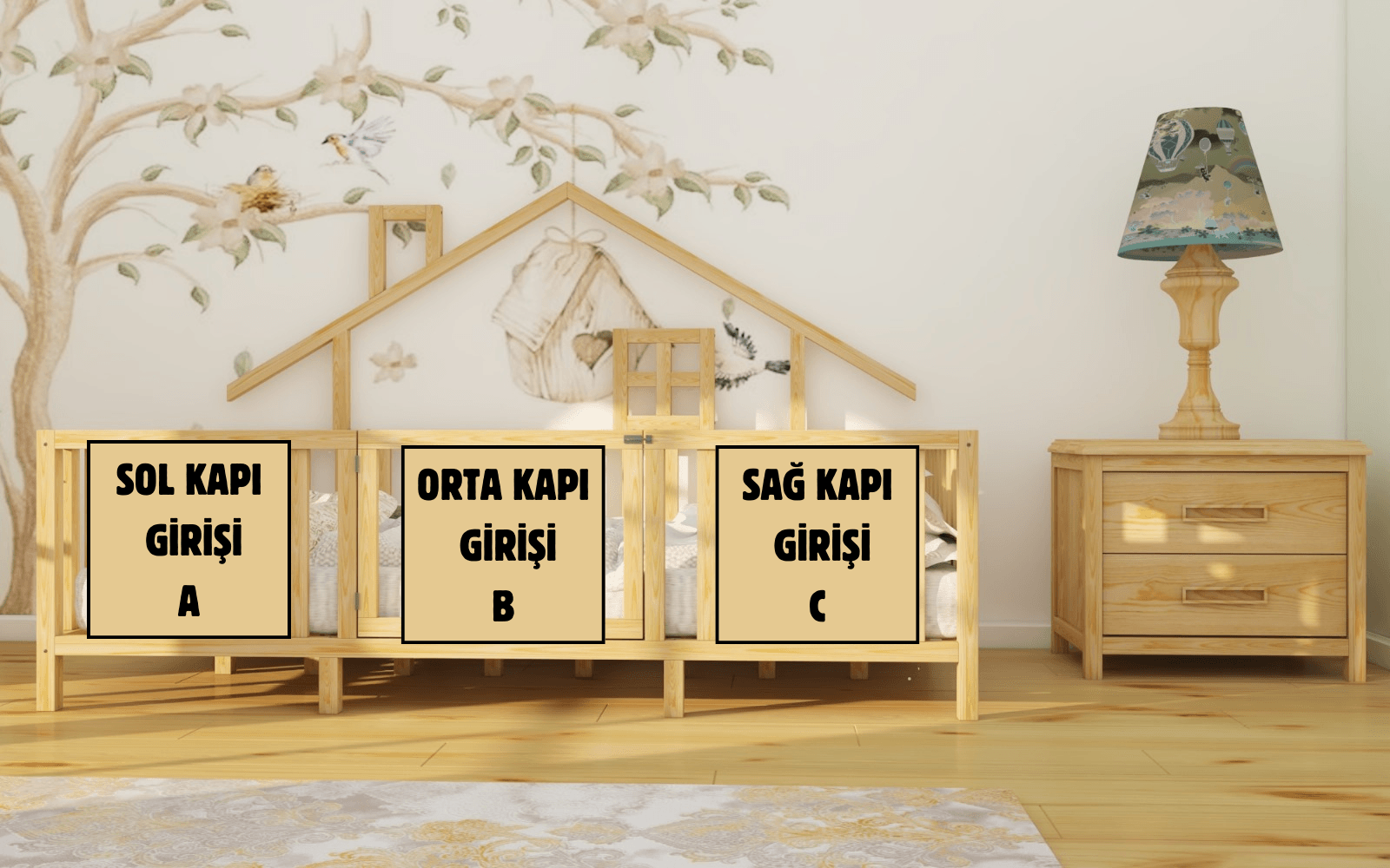 Alin - Arka Çatılı Montessori Yatak