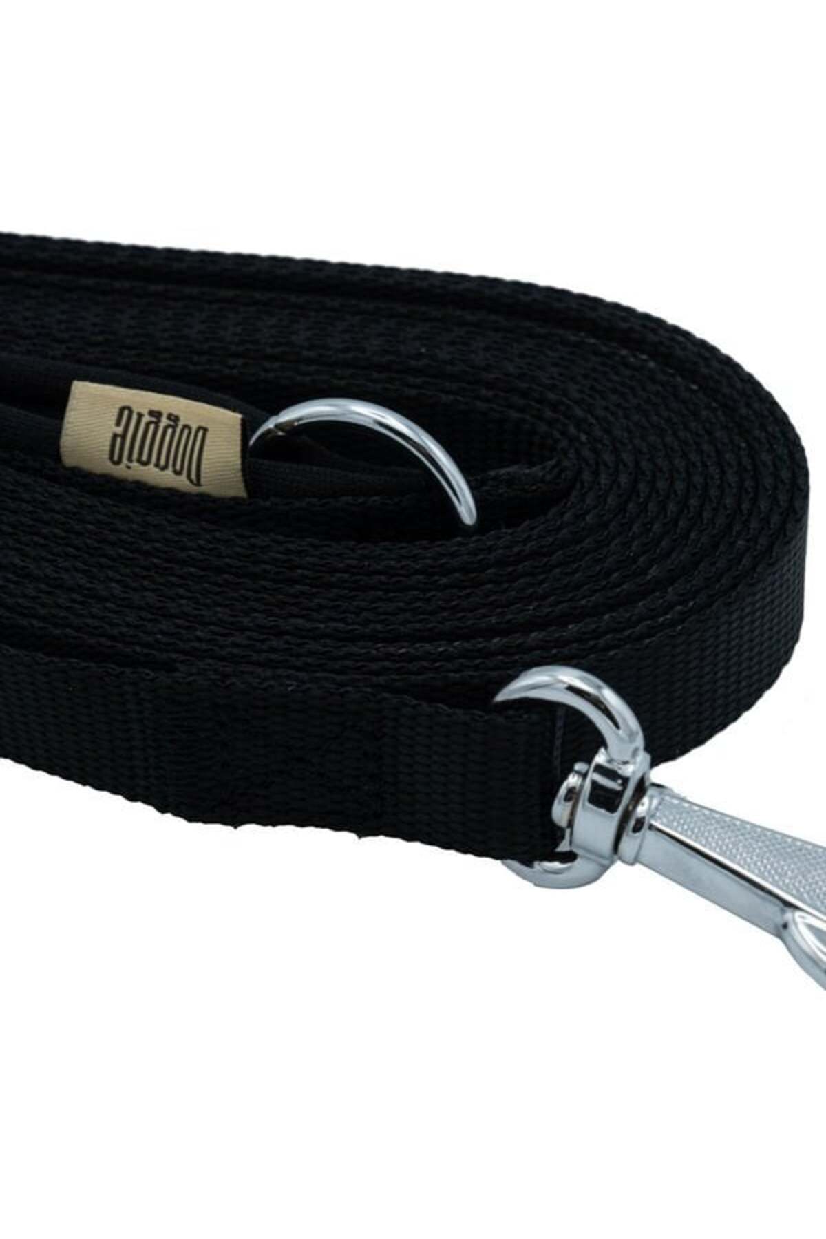 Doggie Konfor Dokuma Özel Üretim Köpek Gezdirme Tasması Siyah 2.5x1000 Cm