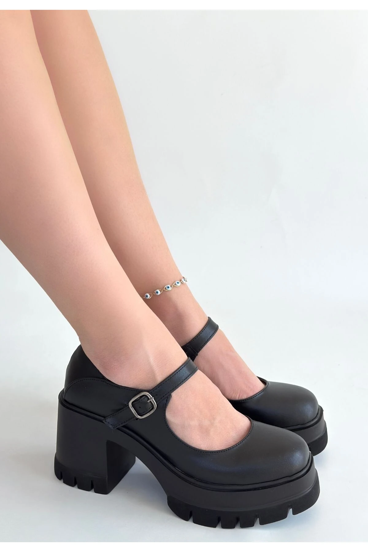 Dlor Siyah Cilt Dolgu Topuk Ayakkabı