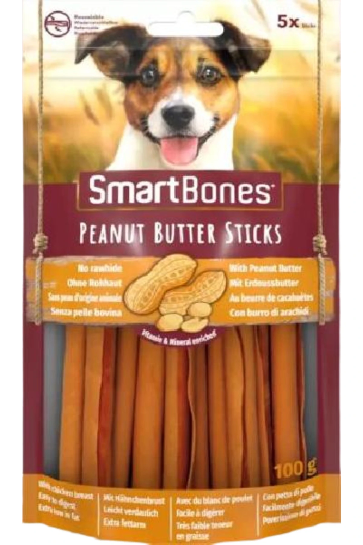 Smart Bones Fıstık Ezmeli Sticks Köpek Ödülü 5 Adet 100 Gr - Petshopundan