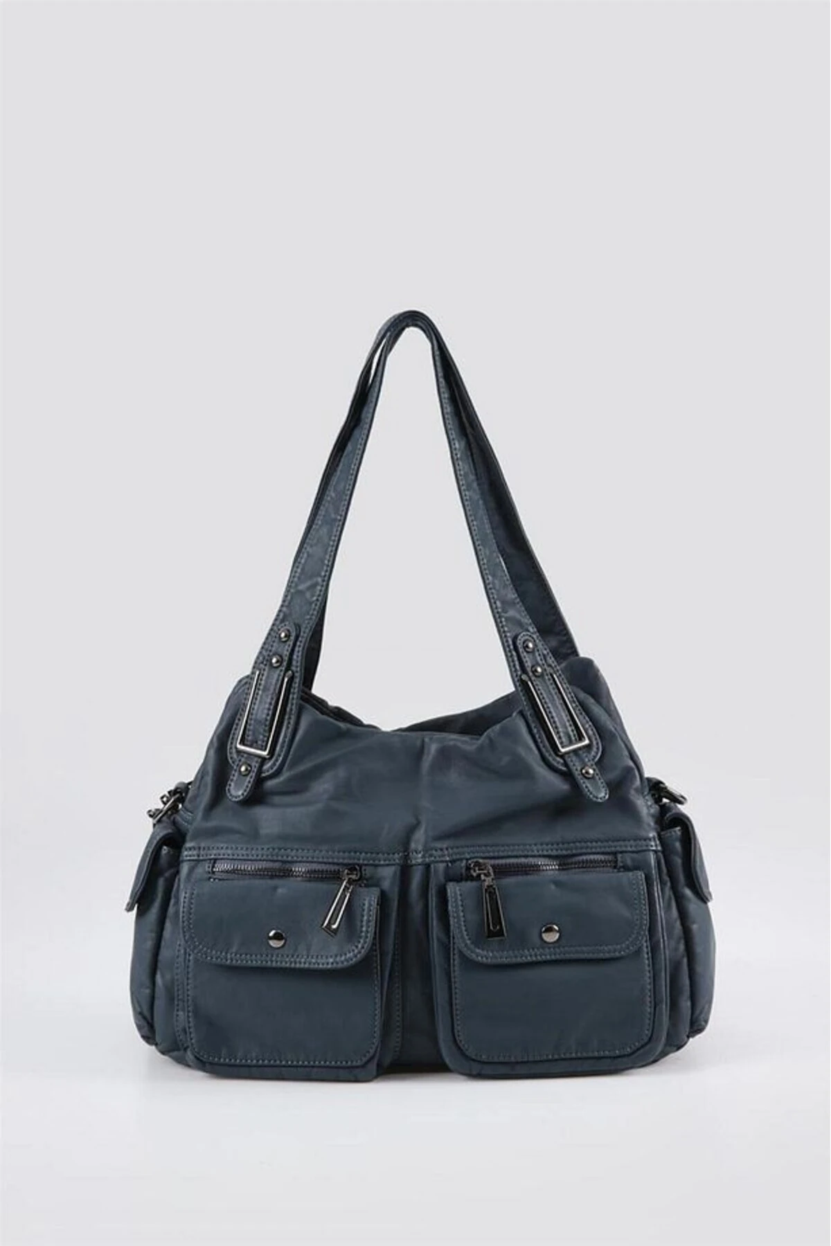 Oten Mavi Cilt Omuz Çantası