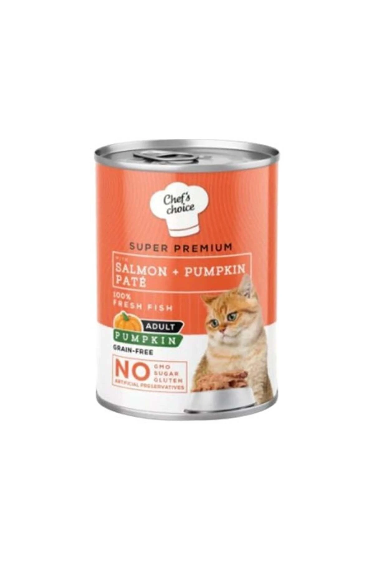 Chefs Choice Somonlu ve Balkabaklı Tahılsız Ezme Yetişkin Konserve Kedi Maması 400 Gr