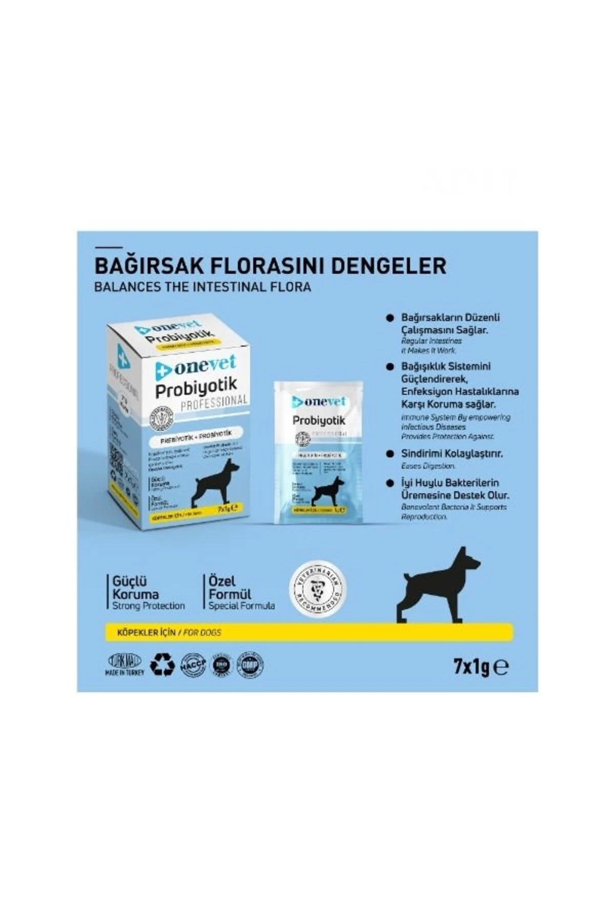 OneVet Sindirim ve Köpekler için Probiyotik Saşe 1 Gr 30 Adet