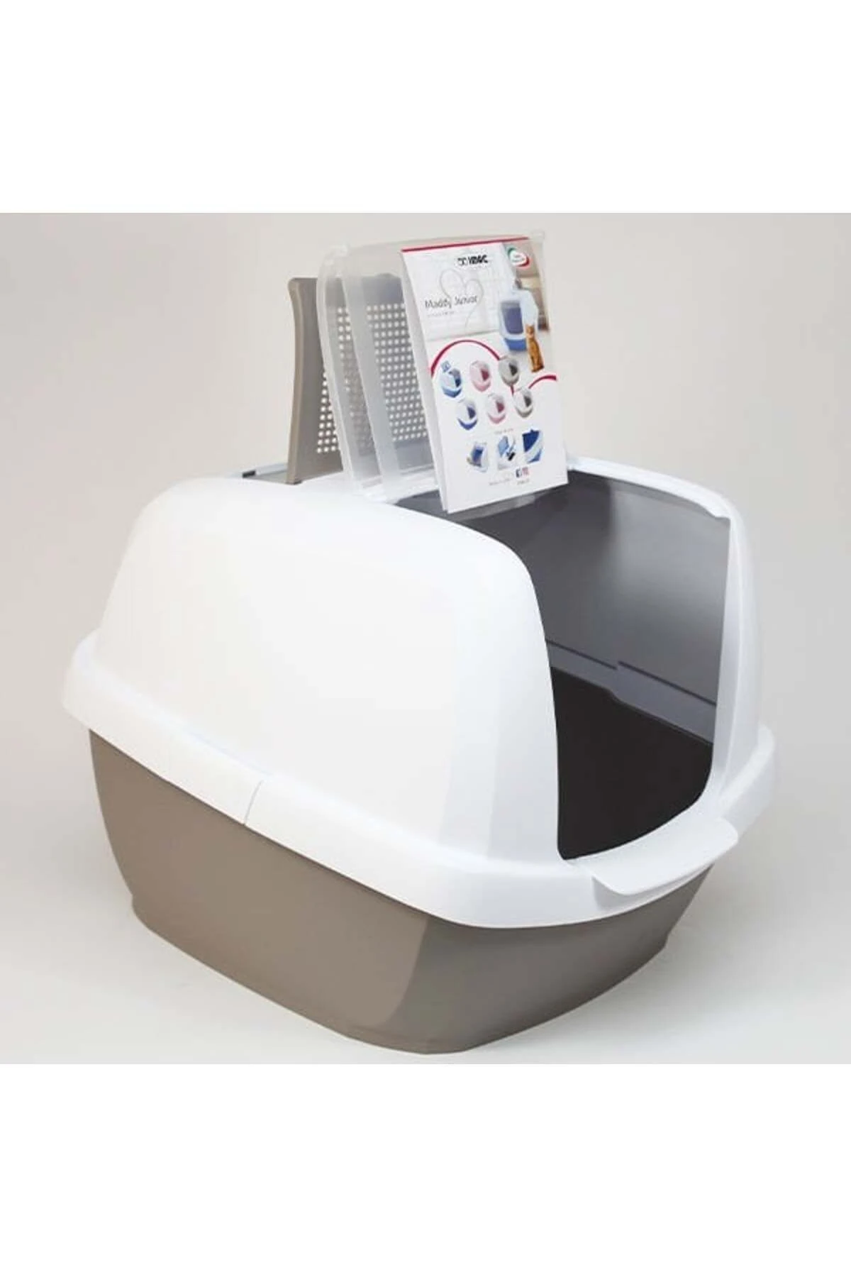 Maddy Junior Üstü Açılır Kapalı Kedi Tuvaleti Gri 57x43x41 Cm