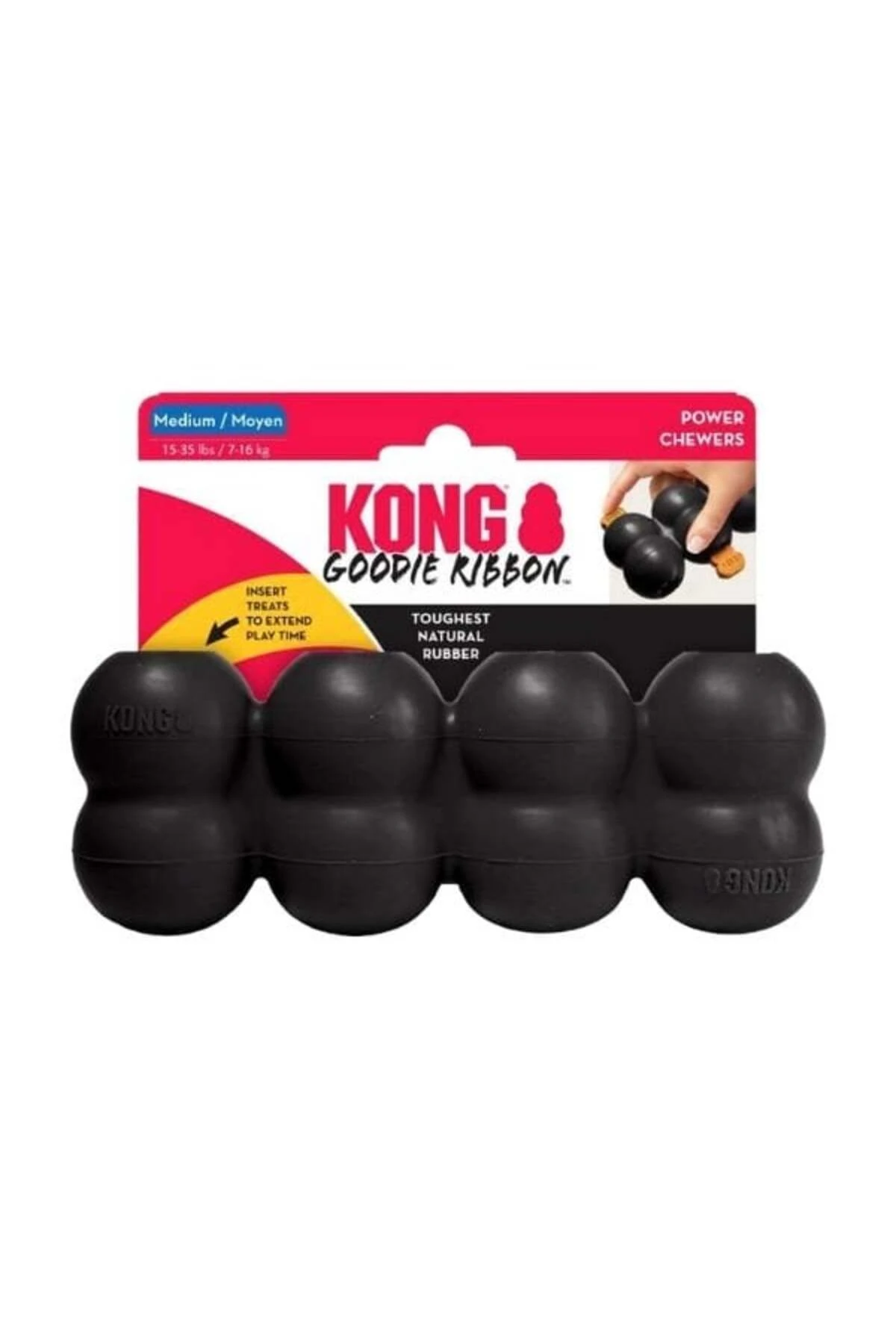 Kong Goodie Ribbon Çoklu Top Şeklinde Köpek Oyuncağı Large Siyah