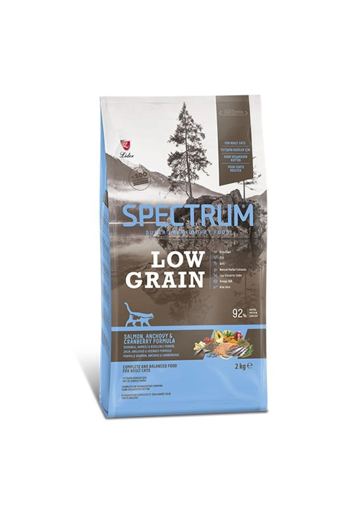 Spectrum Düşük Tahıllı Somonlu Hamsili ve Yaban Mersinli Yetişkin Kedi Maması 2 Kg