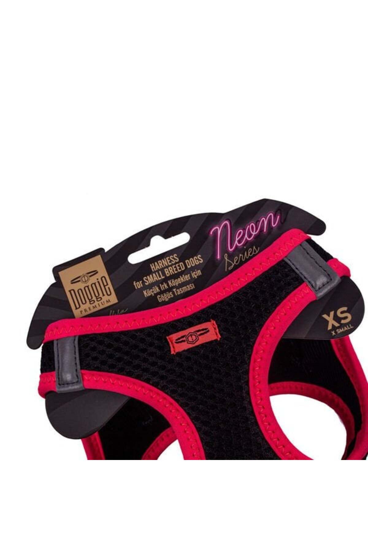 Doggie Havalı Dokuma Neon Küçük Irk Köpek Göğüs Tasması Xsmall Pembe 30-34 Cm