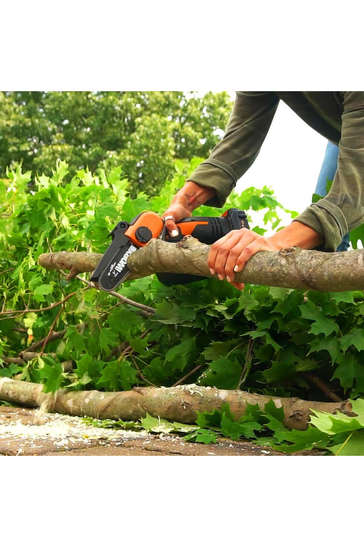 WG324E 20Volt 2.0Ah Li-ion 12CM Profesyonel Şarjlı Zincirli Testere