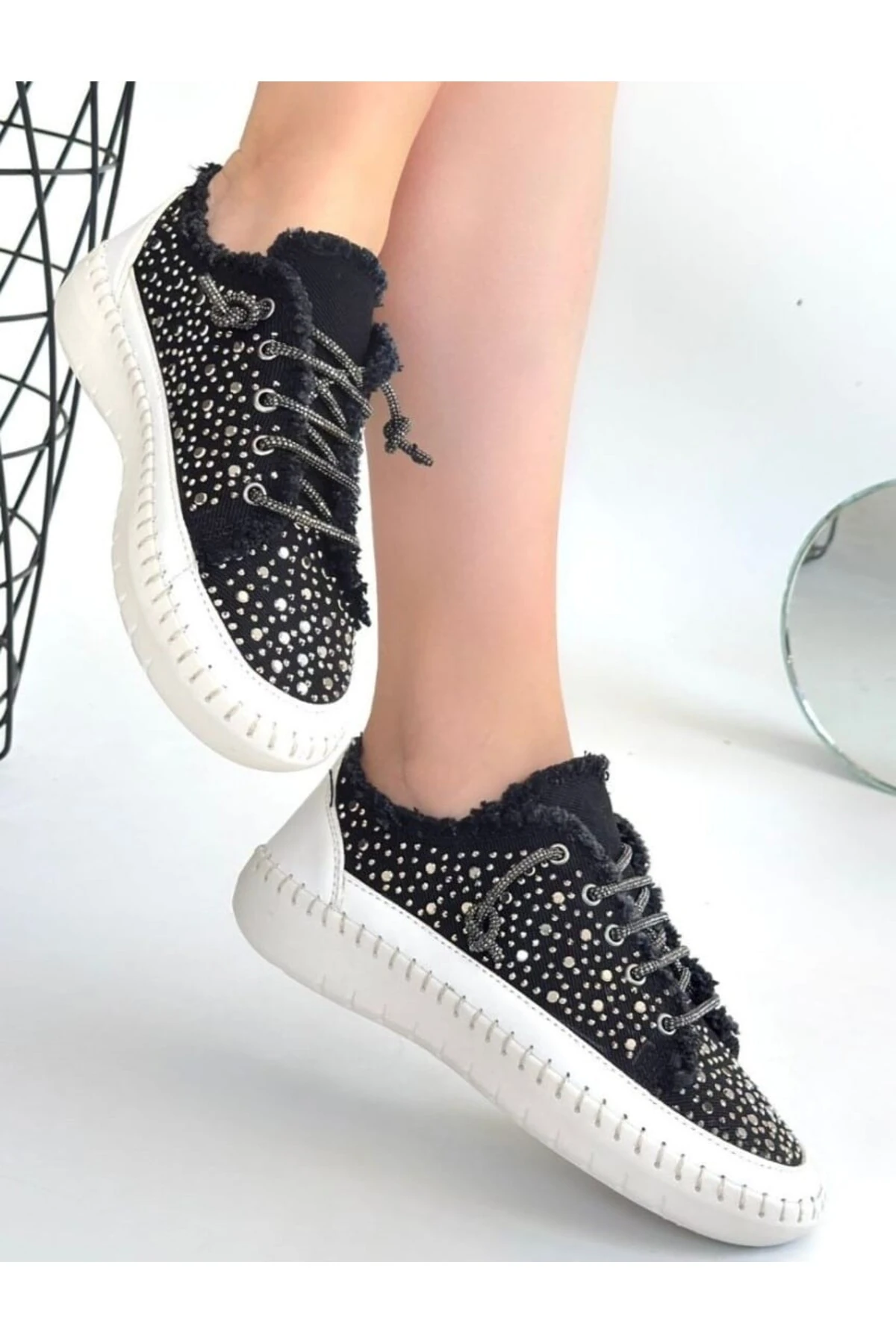 Guji Siyah Kot Bağcıklı Spor Ayakkabı