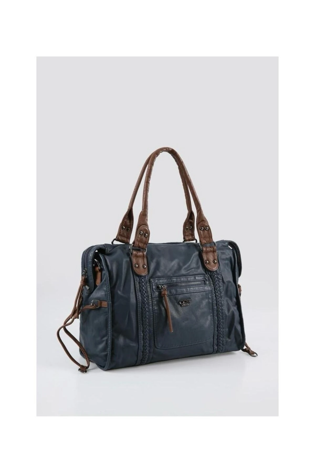 Muert Mavi Cilt Omuz Askılı El Çantası