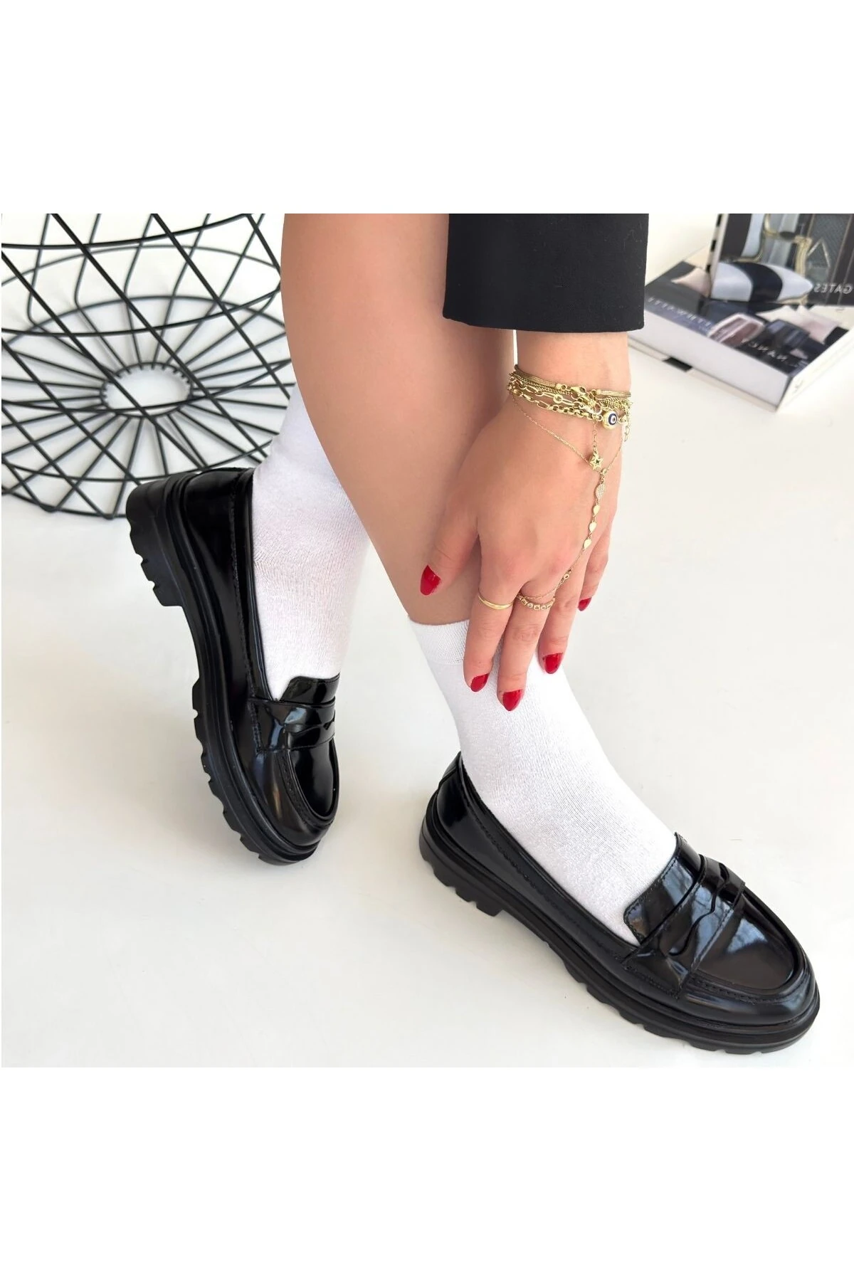 Narli Siyah Rugan Oxford Ayakkabı - Lisinya